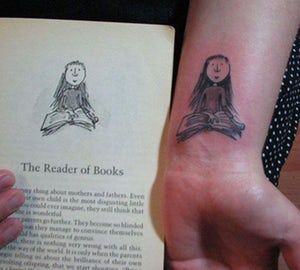 Nothing beats the Goodnight Moon tattoo Matilda Tattoo Ideas, Matilda Harry Styles Tattoo, Literary Tattoos Books, Matilda Tattoo, Tattoos Dragonfly, Garter Tattoos, Matilda Harry Styles, Literature Tattoos, Rosary Tattoos