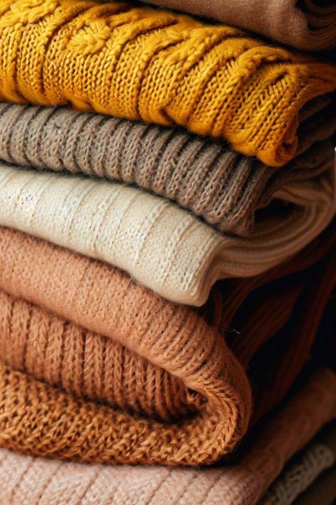 Indulge in the rich tapestry of autumn hues with our exquisite stack of jumpers, each a masterpiece of seasonal comfort. Imagine wrapping yourself in layers of cinnamon, amber, and rust, as the cool breeze dances through the vibrant leaves. These jumpers aren't just clothing; they're a portal to a world of coziness and style. Click the link to own a piece of fall's embrace and infuse your wardrobe with the warmth of this enchanting season. Autumn Sweater Aesthetic, Stack Of Sweaters, Cozy Jumper Aesthetic, Autumn Sweaters Aesthetic, Cosy Autumn Aesthetic, Phone Reset, Jumper Aesthetic, Birthday Pinterest, Autumn Sweaters