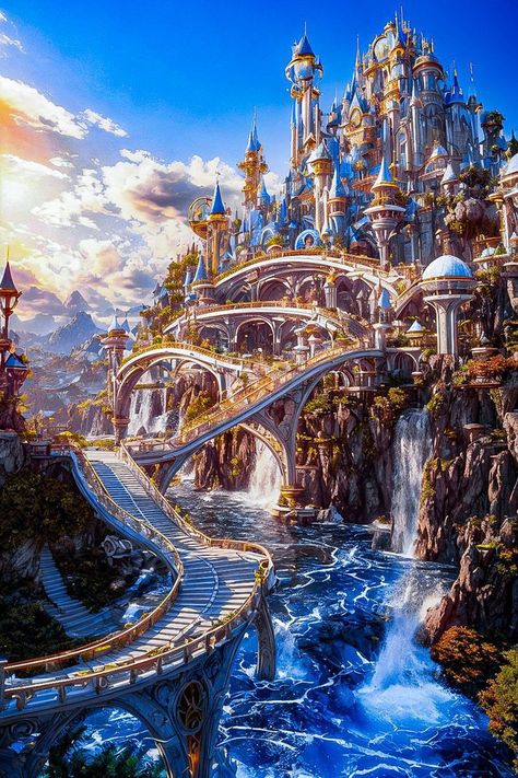 Fantasy Concept Art Environment, Concept Art Environment, Castle House Design, Fantasy Story Ideas, Art Environment, Fantasy Concept, Fantasy Castle, Fantasy City, Fantasy Setting