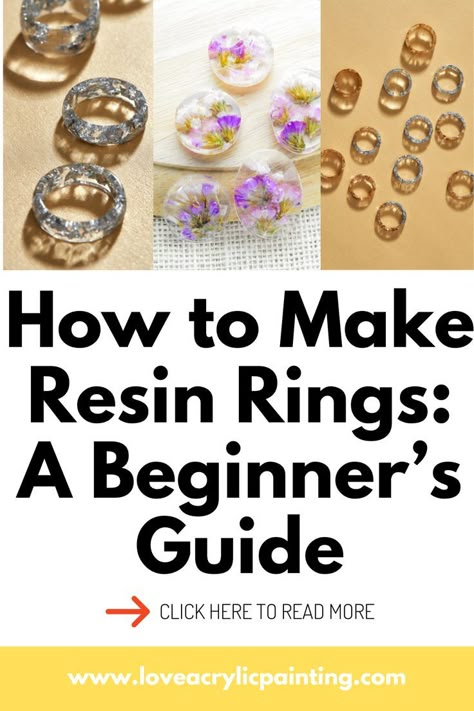 Hey friends!✨🥰 I've just published a new blog post that I'm super excited about. In "How to Make Resin Rings: A Beginner’s Guide,"✨ I share process for creating beautiful resin rings. Join me as I explore the world of resin jewelry making and provide helpful tips along the way.✨🥰🎨🥰 #acrylicpaint #acrylic #artwork #foryou #mine #art #resinart #fluidart#acrylicpouring Making Resin Jewellery Diy, How To Make Resin Rings Diy Tutorial, I’ve Resin Ideas, Resin Jewellery Making, Uv Resin Rings, How To Make Resin Rings, Diy Resin Art For Beginners, Diy Resin Crafts For Beginners, Epoxy Resin Jewelry Ideas