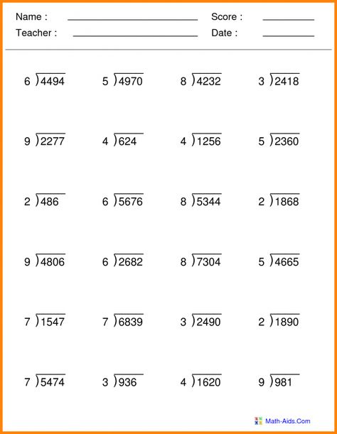 Division Worksheets Grade 3, Division Worksheets Grade 5, Long Division Worksheets, Grade 5 Math Worksheets, Multiplication And Division Worksheets, Math Division Worksheets, 5th Grade Worksheets, Math Practice Worksheets, Free Printable Math Worksheets