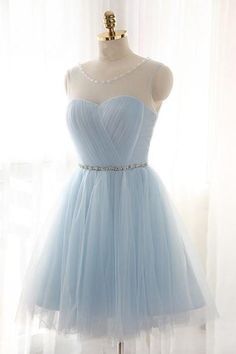 Vestidos                                                       … Sky Blue Prom Dress, Sparkly Cocktail Dress, Fitted Party Dress, Prom Dresses Sparkly, Homecoming Dress Short, Light Blue Dress, Blue Homecoming Dresses, Prom Dresses Sleeveless, Cute Prom Dresses