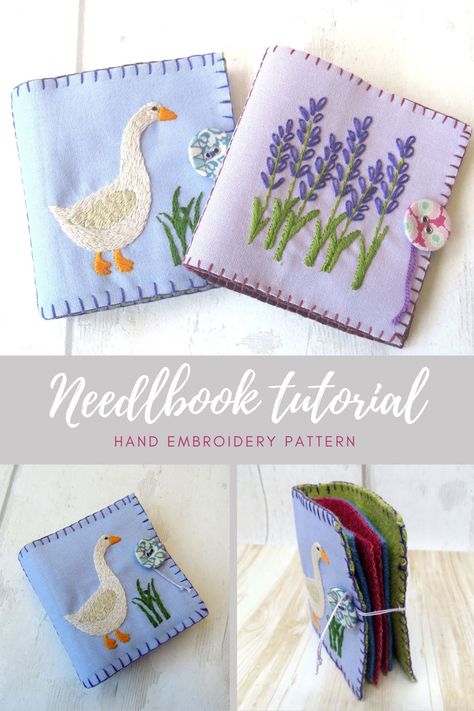 Hand Sew Projects, Felt Embroidery Projects, Free Hand Embroidery, Pincushion Tutorial, Scissor Holders, Needle Books, Dmc Embroidery Floss, Embroidery Hand, Needle Cases