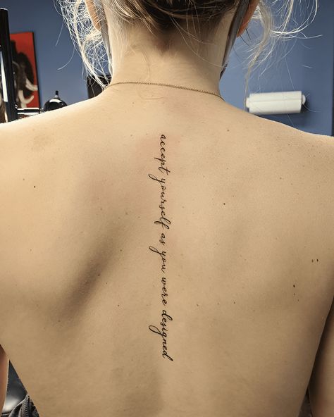 God Spine Tattoos For Women, Small Spine Tattoos For Women Quote, Spine Writing Tattoos For Women, Quote Spine Tattoos For Women, Spine Quote Tattoos For Women, Spine Tattoo Quotes Inspiration, Small Spine Tattoos For Women, Quote Spine Tattoo, Dainty Spine Tattoos For Women