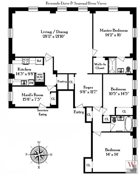 Ny Apartment Floor Plan, Maids Room Floor Plan, Big Apartment Floor Plan, Parisian Apartment Floor Plan, Luxury Apartment Floor Plan, Nyc Apartment Floor Plans, New York Apartment Floor Plans, Loft Apartment Floor Plan, Nyc Loft Apartment