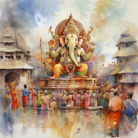 Ganpati Background, Ganesh Festival, Festival Paint, Ganpati Festival, Ganesh Chaturthi Images, Ganesh Ji, Festival Background, Ganesh Images, Ganesha Painting