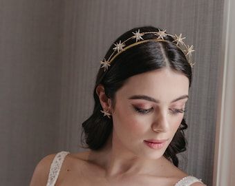 Celestial Hair Jewelry, Celestial Wedding Crown, Halo Hair Accessories, Stars Headpiece, Celestial Wedding Dress, Wedding Halo Headpiece, Celestial Headpiece, Unique Bridal Hair, Celestial Crown