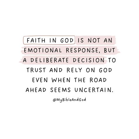 Faith in God is not an emotional response, but a deliberate decision to trust and rely on Him, even when circumstances are unclear or challenging. In other words, faith is not based on: 1. Emotions: How we feel about God or our situation. 2. Circumstances: What’s happening around us. But rather, faith is based on: 1. Trust: Confidently relying on God’s character, promises, and sovereignty. 2. Choice: Intentionally deciding to follow and obey God, regardless of feelings or circumstances.... Daniel Praying, Relying On God, Noah Building The Ark, Obey God, Emotional Response, About God, Christian Bible Quotes, Bible Teachings, Inspirational Bible Quotes