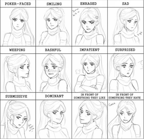 Bashful Expression Reference, Awestruck Expression, Emotions Sketch, Facial Expressions Drawing, Expressive Faces, Different Expressions, Realistic Cartoons, Girl Face Drawing, Drawing Face Expressions