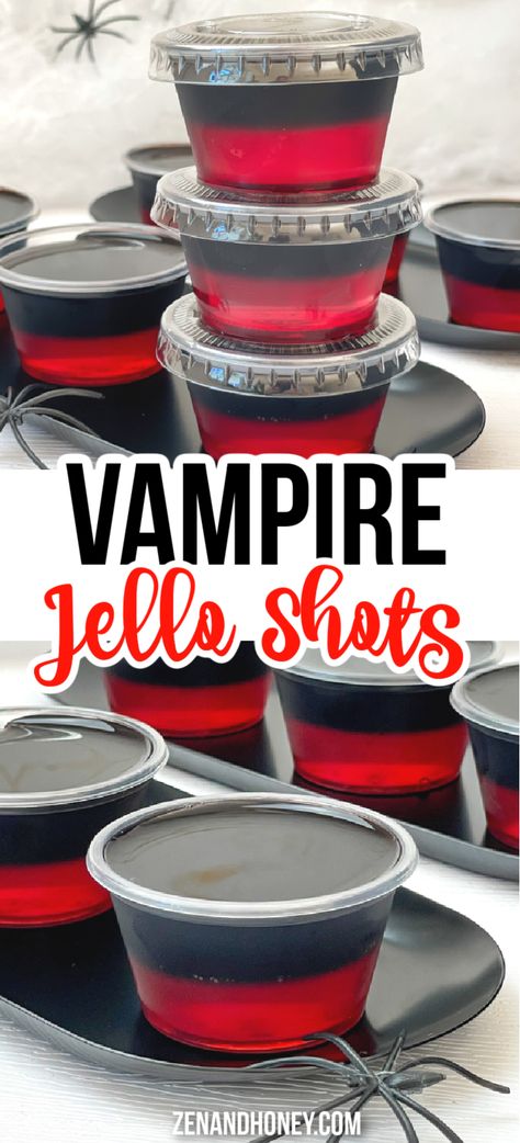 These are the best easy Halloween jello shots - Vampire Kiss Jello Shots! Spooky fireball and cherry infused jello shots recipe perfect for a vampire party! Christmas Jelly Shots, Black Jello Shots, Cherry Jello Shots, Easy Jello Shots, Christmas Jello Shots, Best Jello Shots, Halloween Jello Shots, Jello Shots Recipe, Halloween Jello