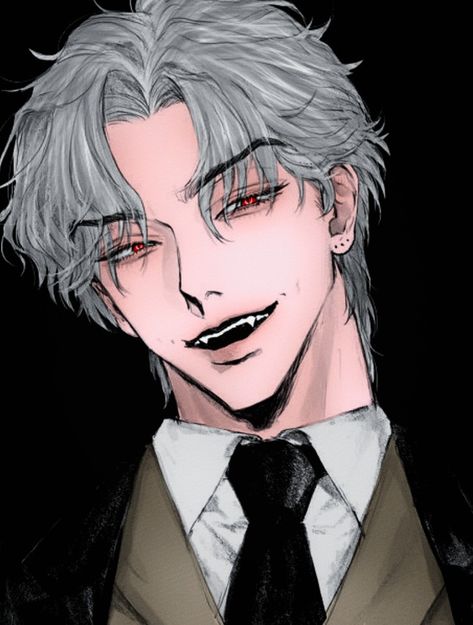 Fang Smile Drawing, Vampire Fangs Aesthetic Male, Vampire Smile Drawing, Vampire Anime Drawing, How To Draw Fangs, Vampire Aesthetic Drawing, Vampire Drawing Male, Vampire Fanart Male, Vampire Fangs Drawing