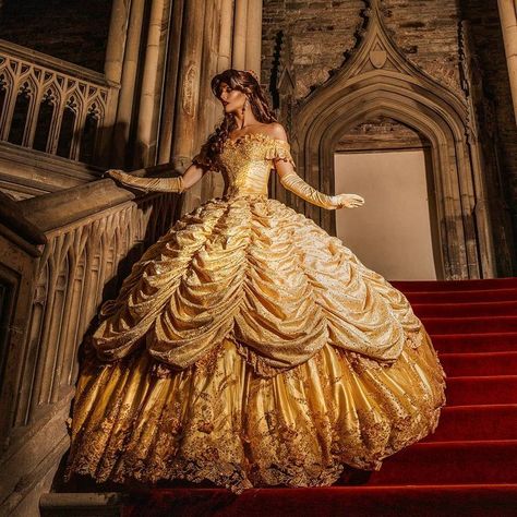 Belles Dress Beauty And The Beast, Disney Ball Gown, Disney Princess Gowns, Belles Dress, Light Blue Quince Dresses, Beauty And The Beast Quince, Belle Dress Disney, Beauty And The Beast Dress, Light Blue Quince