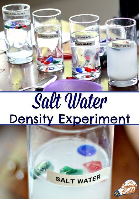 This super easy salt water experiment is the perfect science activity to teach kids about the density of salt and fresh water. Great for an ocean unit! Ocean Art Preschool Activities, Science Exploration Preschool, Ocean Activities Elementary, Salt Water Experiment, Ocean Science Experiments, Density Experiment, Vetenskapliga Experiment, Kitchen Science Experiments, Science Experience