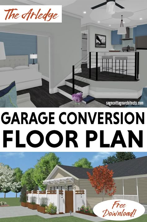 Detached Garage Conversion, Garage Room Conversion, Garage Conversion To Family Room, Garage Conversion Ideas, Garage Transformation, Plan Garage, Garage To Living Space, Converted Garage, Garage Addition