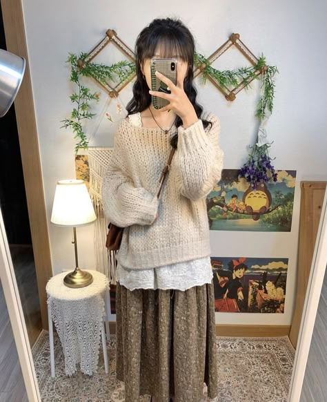 Mori Kei Outfits Casual, Mori Style Outfits, Modest Outfits Dresses, Mori Kei Aesthetic, Mori Kei Outfits, Mori Kei Fashion, Shoujo Girl, Mori Fashion, Kei Fashion