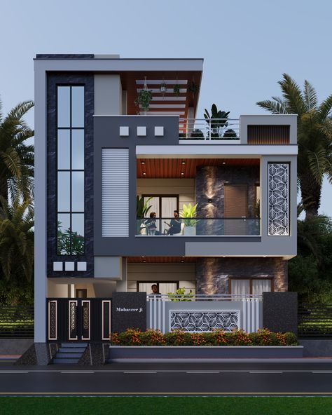 G 2 Building Elevation, G+5 Building Elevation, Elevation For 3 Floor Building, 3 Floors Building Elevation, G Plus 4 Building Elevation, House Front Wall Design, Front Wall Design, Small Room Design Bedroom, Small House Front Design