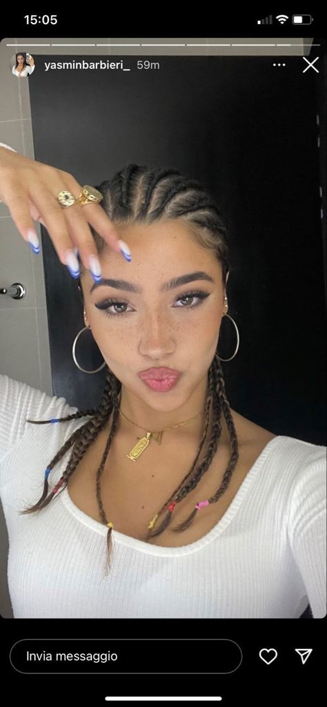 Hairstyles Beads, Dutch Braid Crown, Selfie Pose Ideas, Braid Crown, Medium Hair Braids, Fishtail Braids, Prettiest Celebrities, Selfie Pose, Y2k Hairstyles