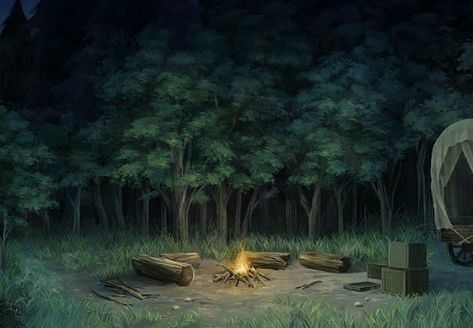 A campfire, alone in the dark. audio atmosphere Campfire Fantasy Art, Dnd Campfire Art, Fantasy Campfire, Campfire Background, Campfire Drawing, Lost Mines Of Phandelver, Haunted Carnival, Forest Drawing, Episode Backgrounds