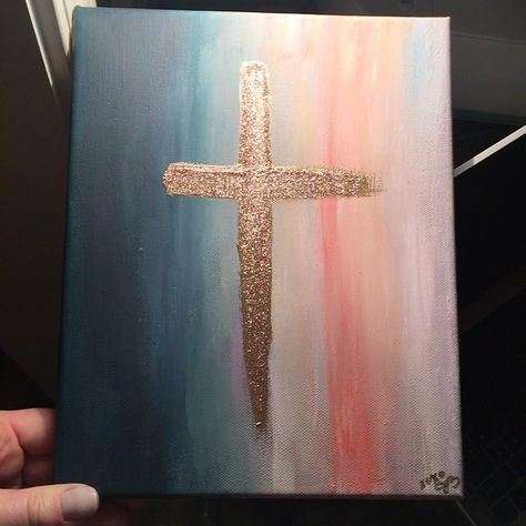 Cross On Canvas, Easter Canvas Painting, Cross Canvas Paintings, Cross Art Painting, Scripture Art Canvas, Christian Art Painting, Christian Canvas Paintings, Christian Canvas Art, From Darkness To Light