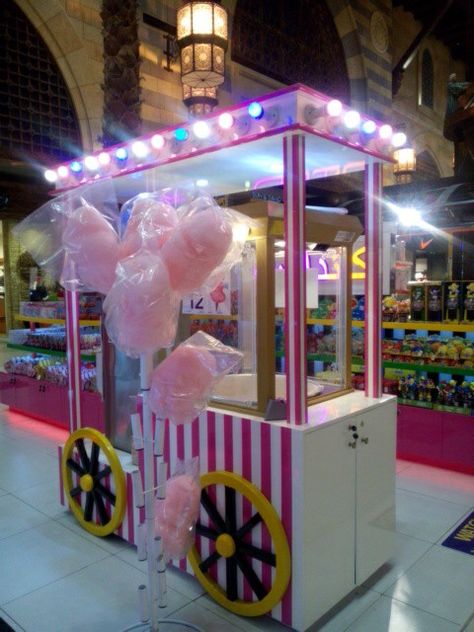 Candy Buisness, Boardwalk Party, Cotton Candy Stand, Summer Boardwalk, Cotton Candy Cart, Dessert Cart, Carnival Date, Cotton Candy Party, Carnival Games For Kids