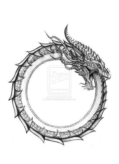 Snake eating his tail. Dragon Arm Band Tattoo, World Serpent Tattoo, Norse Dragon Tattoo, Eating Tattoo, Ouroboros Tattoo Design, Ouroboros Art, Circle Dragon, Ouroboros Tattoo, Elbow Tattoos