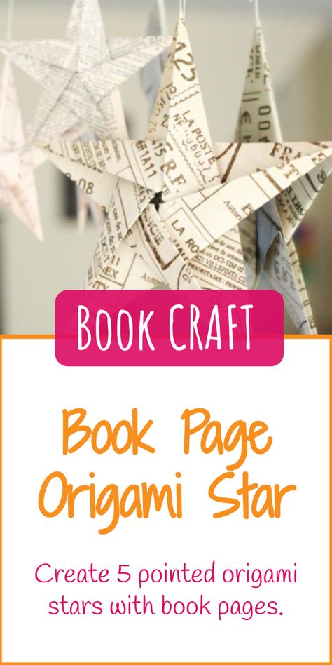 Crafts Using Old Book Pages, What To Make Out Of Book Pages, Paper Crafts With Old Books, Origami With Book Pages, Craft Paper Origami, Book Art Ornaments, Folded Magazine Crafts, What To Do With Old Photo Frames, Paper Stars From Book Pages