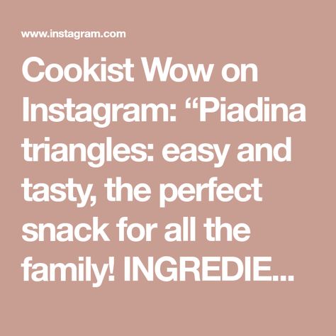 Cookist Wow on Instagram: “Piadina triangles: easy and tasty, the perfect snack for all the family! INGREDIENTS 1 chicken breast in strips Fajita seasoning mix…” Fajita Seasoning Mix, Cookist Wow, Fajita Seasoning, Seasoning Mixes, Fajitas, Triangles, Chicken Breast, The Family, Snacks