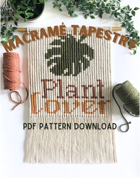 Boho Craft Ideas, Tapestry Tutorial, Pixel Macrame, Macrame Wall Hanging Pattern, How To Macrame, Wall Hanging Pattern, Tapestry Pattern, Art Pdf, Beginner Crafts