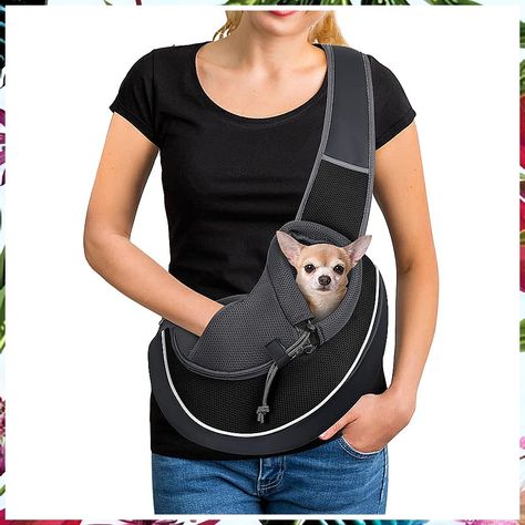 YUDODO Pet Dog Sling Carrier Mesh Hand Free Adjustable Dog Satchel Carrier Bag Papoose Crossbody for Small Medium Dog Cat Rab Dog Carrying Bag, Dog Carrier Sling, Dog Sling, Mens Tops Fashion, Custom Baggers, Sling Carrier, Pet Bag, Bichon Frise, Pet Safe