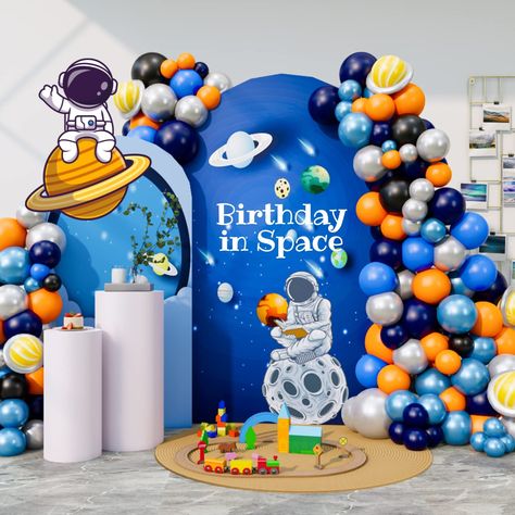 Outer Space Party Decorations, Space Themed Birthday Party, Space Themed Birthday, Space Party Decorations, Galaxy Party, Astronaut Party, Boy Birthday Decorations, Astronaut Birthday, Space Theme Party