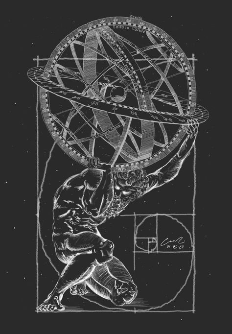 Richard Feynman Wallpaper, Atlas Wallpaper, Fibonacci Art, Atlas Tattoo, History Wallpaper, Optical Illusion Tattoos, Illusion Tattoos, Wrist Tattoo Ideas, Optical Illusion Tattoo