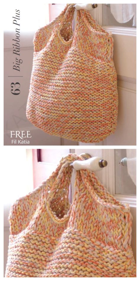 Knit Easy Bag Free Knitting Pattern - Knitting Pattern Tote Crochet, Easy Bag, Knitting Bag Pattern, Knit Purse, Easy Knitting Projects, Knitting Tote Bag, Knitting Tote, Knitted Bag, Bag Pattern Free