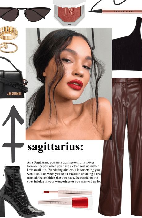 Sag Rising Makeup, Venus In Sagittarius Style Women, Sagittarius Rising Outfit, Sagittarius Venus Outfit, Saggitarius Outfits Women, Dressing Like Your Venus Sign Sagittarius, Saggitarius Style Outfits, Saggitarius Rising Outfit, Sagittarius Style Aesthetic