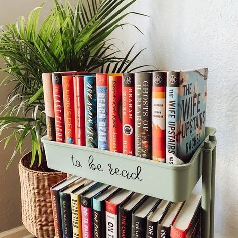 Tbr Cart, Olive Green Decor, Desk Cart, Student Name Plates, Book Carts, Book Bin Labels, Book Cart, Book Room, Bookclub Gifts