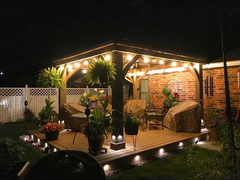 Solid Construction. Lasting Quality - Yardistry Structures - Gazebos, Pavilions and Pergolas Canopy Outdoor Gazebo Patio Ideas, Deck For Gazebo, Gazebo Off House Patio, Open Gazebo Ideas Backyard, Gazebo Ideas On Deck, Outside Gazebo Decorating Ideas, Raised Gazebo Ideas, 12x16 Gazebo Ideas, Gazaboo Ideas