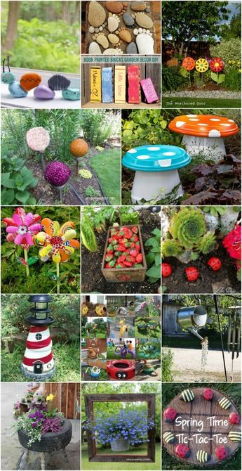 30 Adorable Garden Decorations To Add Whimsical Style To Your Lawn - Probably the cutest backyard and garden decorations. via @vanessacrafting Taman Diy, Homemade Garden Decorations, Garden Wallpaper, Diy Outdoor Decor, Outdoor Garden Decor, Diy Yard, Garden Yard Ideas, Fairy Garden Diy, Unique Gardens