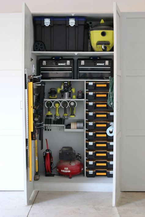 Garage Kasten, Workshop Organisation, Officine In Garage, Carport Modern, Storage And Organization Ideas, Organized Garage, Shoes Organizer, Garage Organisation, Garage Workshop Organization