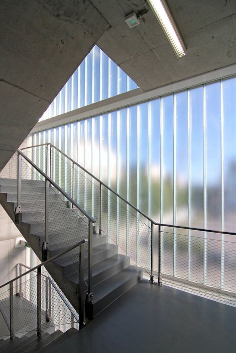 Gallery - Sports Hall in Poznan / Neostudio Architekci - 25 U Glass, Translucent Wall, Sports Hall, Industrial Architecture, Glass Brick, Sport Hall, Glass Facades, Building Structure, Facade Architecture