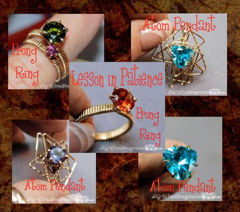 Prong Ring & Pendant Wire Wrapping | Craftsy Wire Wrap Rings, Wire Tutorials, Wire Wrapped Jewelry Tutorials, Prong Ring, Pendant Tutorial, Wire Jewelry Tutorial, Ring Tutorial, Wire Wrapping Stones, Handmade Wire Jewelry