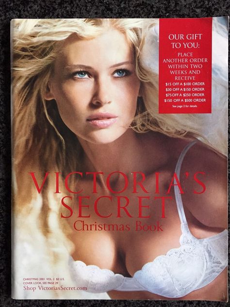 Daniela Pestova covers the Victorias Secret Catalog Christmas Book 2001 Catalogue Cover, Victoria's Secret Catalog, Victoria Secret Christmas, Daniela Pestova, Victoria Secret Catalog, Catalog Cover, 90s Model, Book Catalogue, Christmas Book