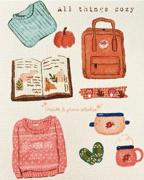 Little Cute Doodles, Inspiration Illustration, Paint Water, Cozy Season, My Desk, Fun Cup, Autumn Cozy, Cozy Cottage, Cup Of Tea