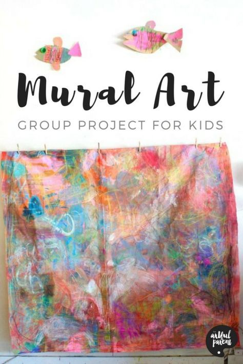 Try this fun, collaborative art project for kids! Mural art allows kids the opportunity to work big as they create abstract art together. A great activity for summer! #kidsart #artsandcrafts #painting #creativity #kidsactivities #arteducation Preschool Collaborative Art, Collaborative Mural For Kids, Preschool Mural, Preschool Documentation, Art Projects For Kids Preschool, Family Mural, Collaborative Painting, Collaborative Art Projects For Kids, Kids Murals