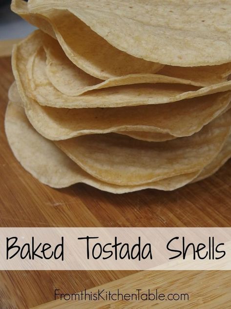 Baked Tostada Shells. The easiest thing in the world! Avoid yucky oils and other ingredients by baking them! #tostadas #tortillas Baked Tostadas, Tostada Shells, Baked Corn, Make Love, Corn Tortillas, Popular Recipes, Freezer Meals, Kid Friendly Meals, Dairy Free Recipes