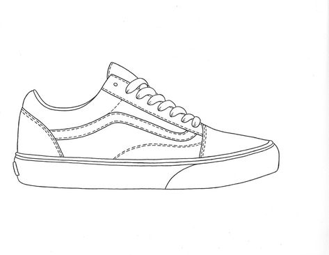 Outline Drawing Shoe Vans Old Skool Drawings High Sneaker Coloring Getdrawings Paintingvalley Sketch Coloring Page Van Drawing, Shoe Art Designs, Forest Sketch, Shoe Sketches, Outline Drawing, Shoes Drawing, Old Shoes, School Art Projects, High Sneakers