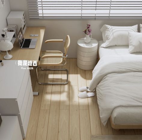 xiaohongshu bed room decor inspo idea minimalistic aesthetic simple Muji Room Aesthetic, Clean House Aesthetic Minimalist, Korean Minimalist Bedroom, Kpop Dorm, Muji Bedroom, Japanese Minimalist Bedroom, Peaceful Room, Cozy Small Bedrooms, Bedroom Ideas For Small Rooms Cozy