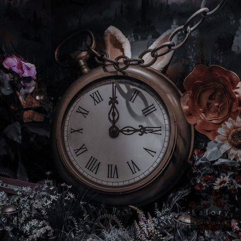 Alice In Wonderland App Icons, Aesthetic Alice In Wonderland, Alice Deross, Dark Fairytale Aesthetic, Clock Aesthetic, Wonderland Aesthetic, Dark Alice In Wonderland, Detective Aesthetic, Old Clock