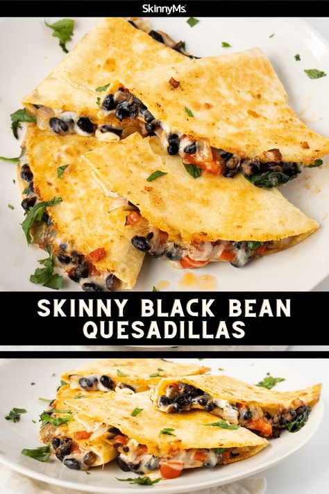 Healthy Quesadilla Clean Eating, Healthyish Dinner, Ineskohl Kitchen, Bean Quesadilla, Black Bean Quesadilla, Quesadilla Recipes Easy, Fiber Recipes, Flexitarian Recipes, Vegan Sandwiches