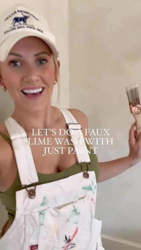 SAVE this how-to for later 👇🏼 budget-friendly faux lime wash with regular paint! This cost me $0 because I used leftover paint. 🍷/5 on my… | Instagram Limewash Effect With Regular Paint, Lime Wash Walls Beige, Beige Lime Wash Wall, Diy Lime Wash Walls, Lime Wash With Regular Paint, How To Lime Wash Walls Diy, Portola Paint Lime Wash, Limewash With Regular Paint, Diy Faux Limewash Wall