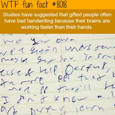 bad handwriting wtf fun fact Bad Handwriting, What The Fact, Strange Facts, Unbelievable Facts, Surprising Facts, Psychology Facts, The More You Know, Health Blog, Interesting Facts