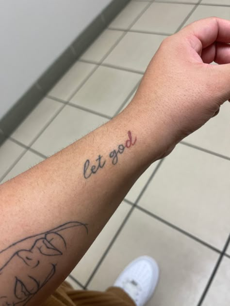 Let God Tattoo, Tattoo Ideas For Beginners, Small First Tattoos, Hairstylist Tattoos, First Tattoo Ideas, First Time Tattoos, Stick Poke Tattoo, God Tattoo, Heaven Tattoos